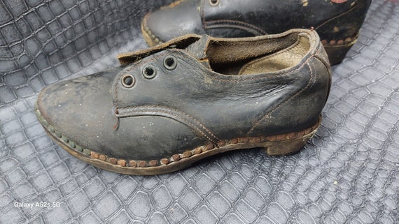 Rare Vintage Antique Clogs Victorian Brown Leathe… - image 2