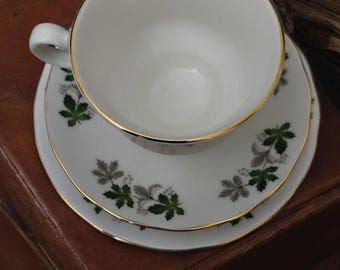 Gainsborough Ivy Leaf trio teacup/saucer/ side / cake plate