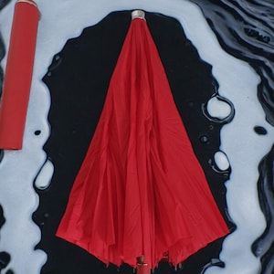 Vintage Umbrella Growy London 1950s  1960&#39;s Red Retro Ladies Umbrella