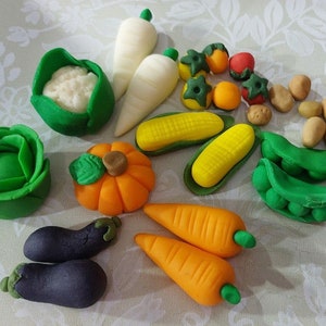 Mini verdure commestibili in zucchero 3D vegane per giardinaggio compleanno orto Peter Rabbit
