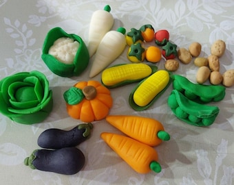 Vegan 3D Edible sugar mini vegetables gardening birthday allotment Peter Rabbit