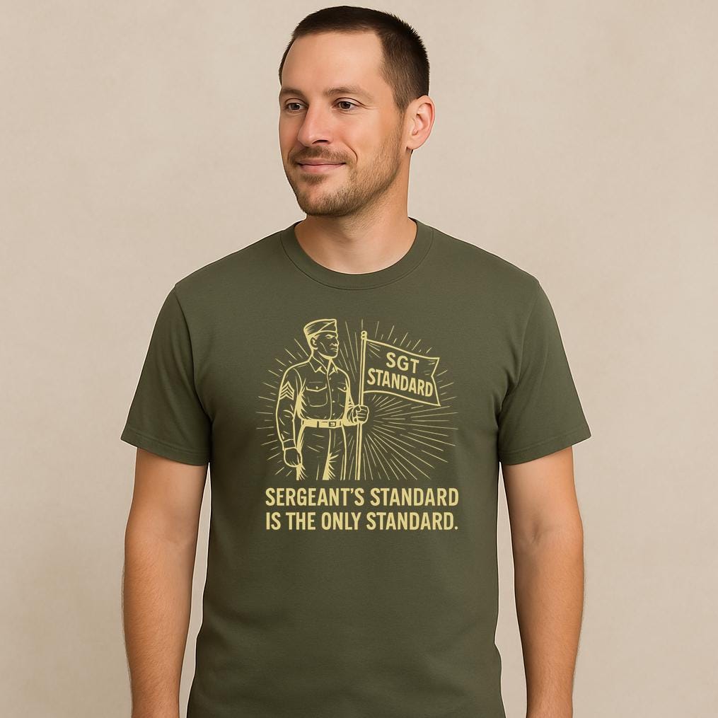 Sergeants Standard Military Humor Vintage Line Art TShirt Funny Army Sergeant Gift