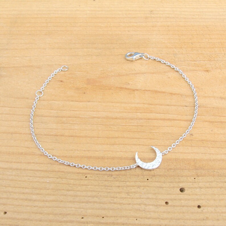 minimalist 925 sterling silver bracelet solid silver bracelet silver moon bracelet silver sterling bracelet Moon bracelet