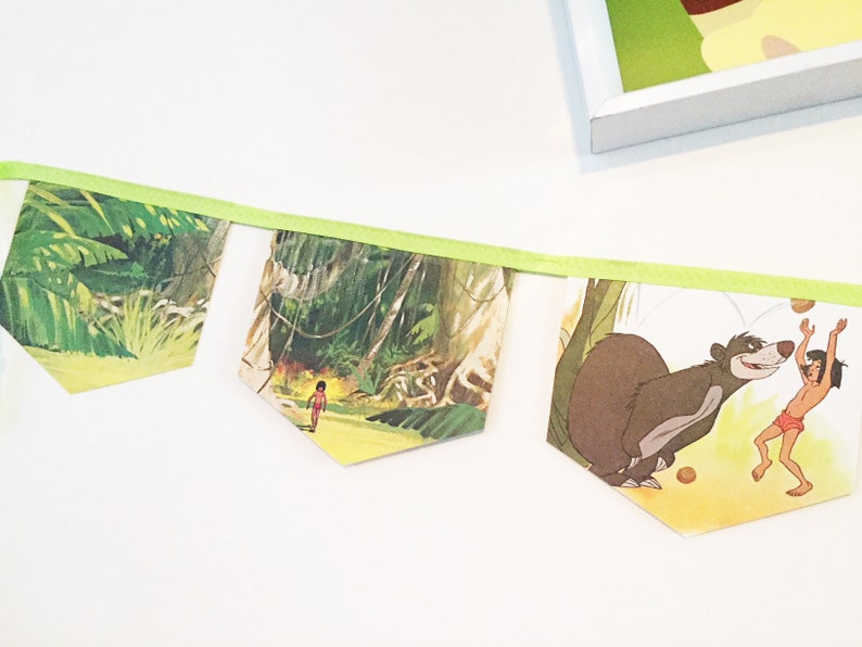 Bunting Walt Disney The Jungle Book Up Cycled Little Golden Book Children S Bedroom Themed Party Bunting
