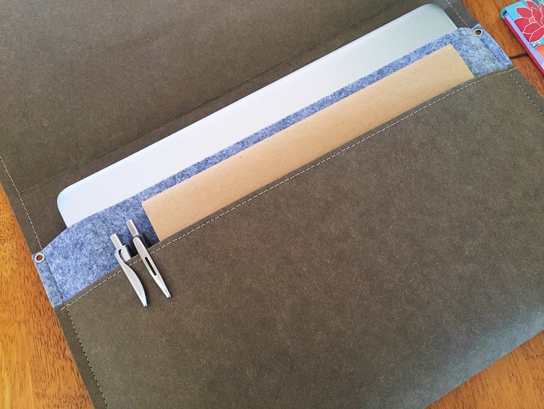 Laptop Sleeve Washable Paper Portfolio Sleeve Compendium Etsy