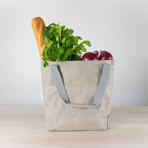 Borsa per la spesa, carta lavabile, borsa di carta, borsa da spiaggia, borsa da mercato, borsa a tracolla, sostenibile, minimalista, borsa vegana, eco e vegan friendly