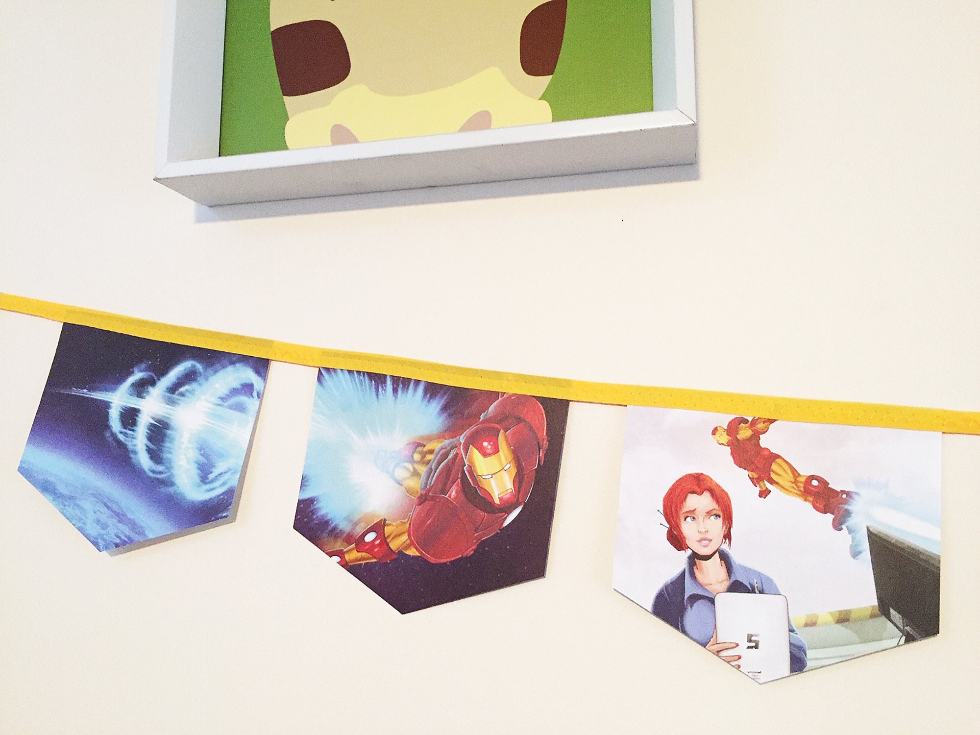 Bunting Marvel Invincible Iron Man Little Golden Book Children S Bedroom Themed Party Bunting