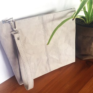 Clutch, washable paper, cosmetic bag, toiletry bag, sustainable, purse, travel accessory, minimalist, sustainable, eco and vegan friendly