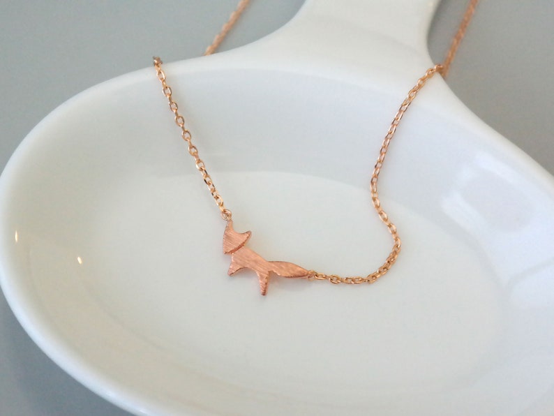 Fox Necklace Animal Silver/Gold Plated Small Necklace, Earrings For Women, Girls Jewelry, Birthday Anniversary gift for her, Mothers day Rose gold necklace