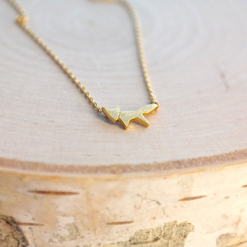 Fox Necklace Animal Silver/Gold Plated Small Necklace, Earrings For Women, Girls Jewelry, Birthday Anniversary gift for her, Mothers day Fox gold necklace