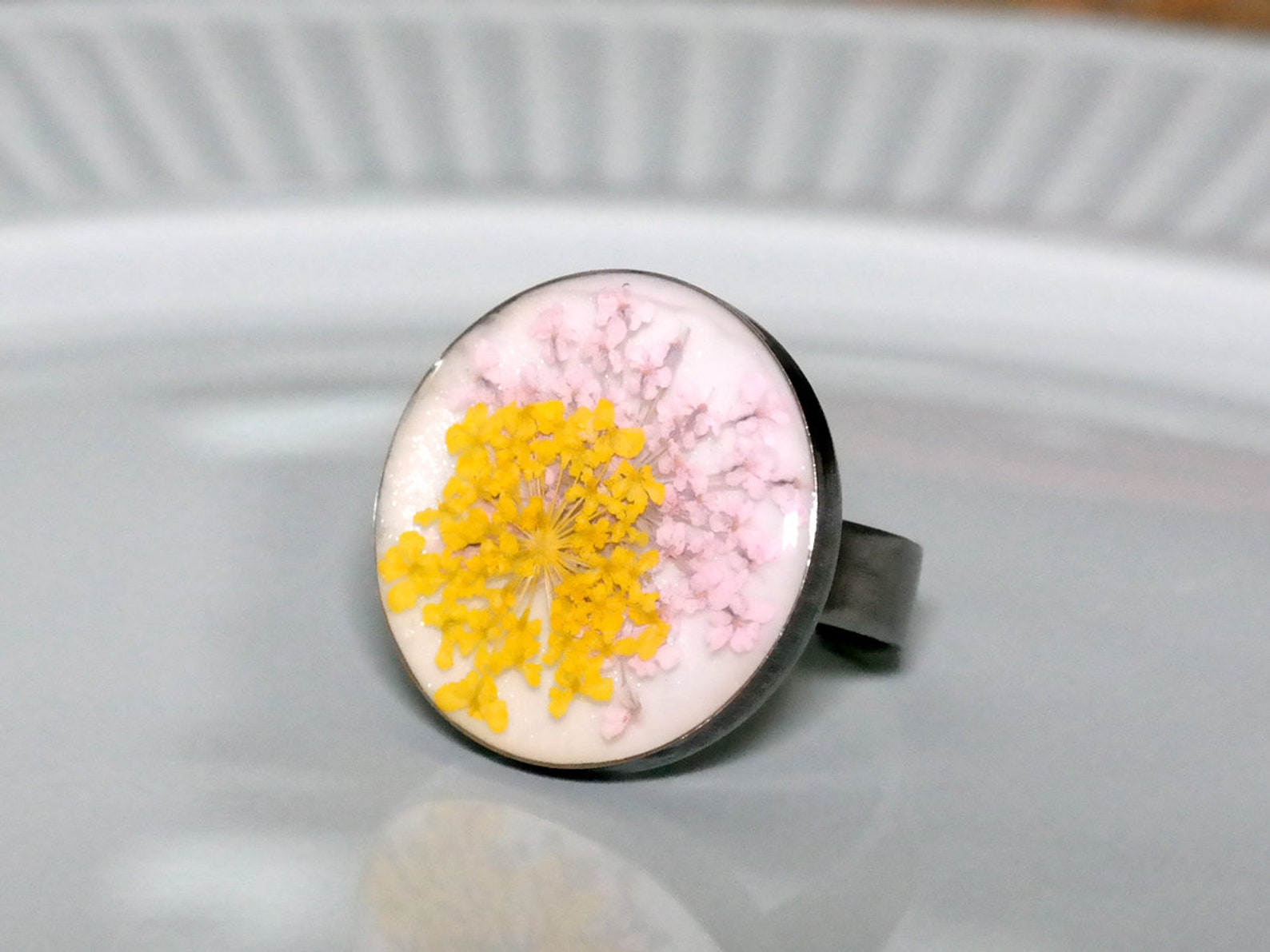 Real Flower Resin Ring Dried Flower Rings Eco Dried Flowers. Etsy