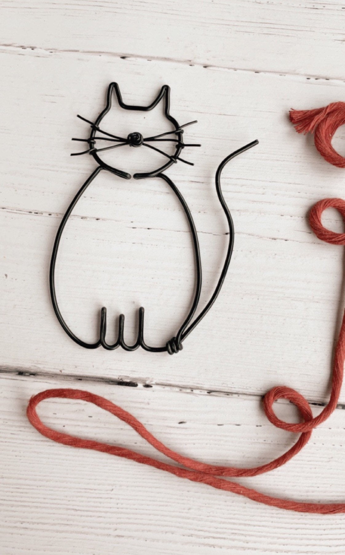 Handmade Wire Cat Choice of Colour Wall Art Cat Home Decor Etsy UK