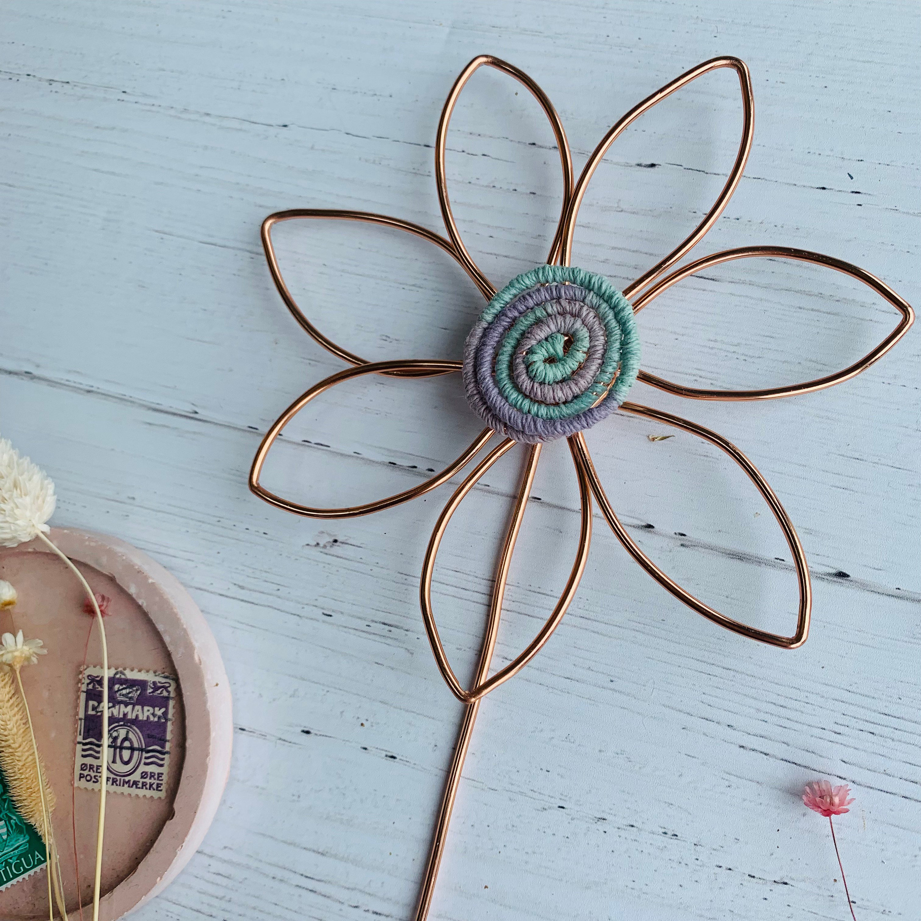 Handmade Wire Flower Choice of Colour Wall Art Flower Home Etsy UK