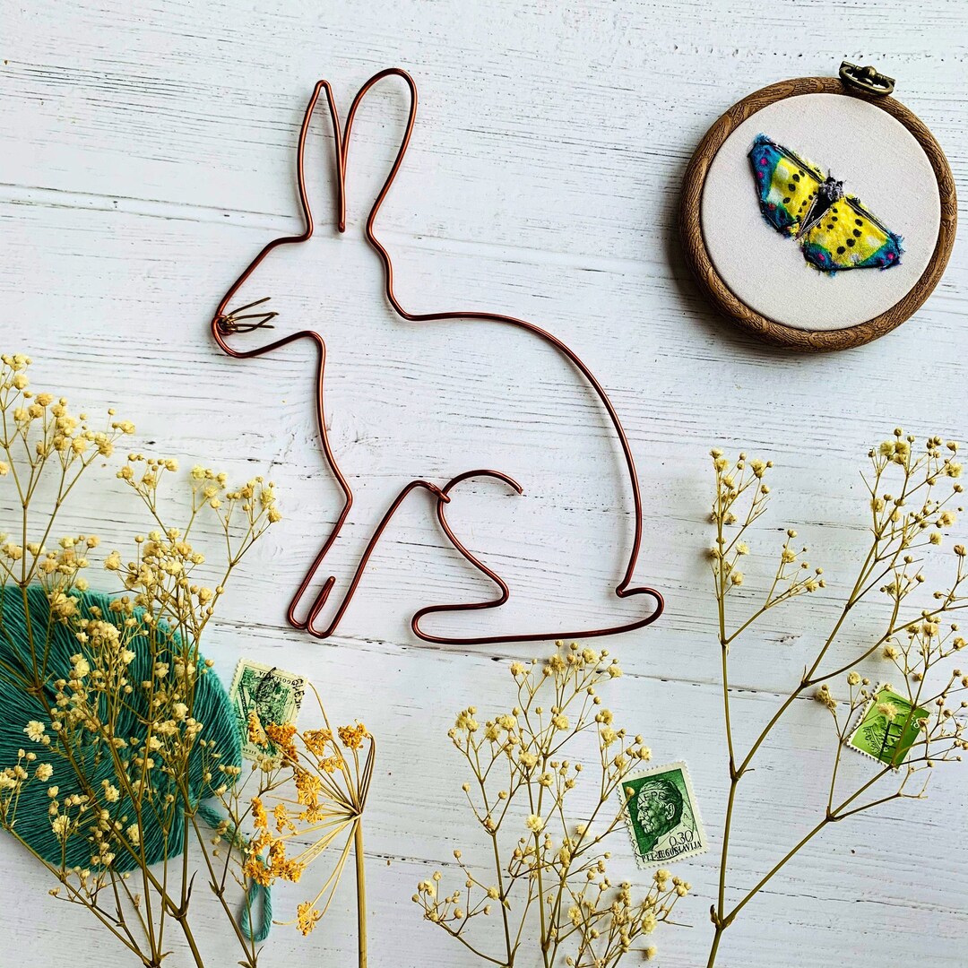 Handmade Wire Hare Choice of Colour, Wall Art, Hare Home Decor, Unique