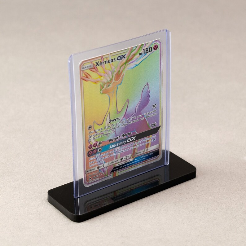 Trading Card Display Stand 10-pack for Pokémon, Yu-Gi-Oh, MtG, Sports, etc. Gloss Black