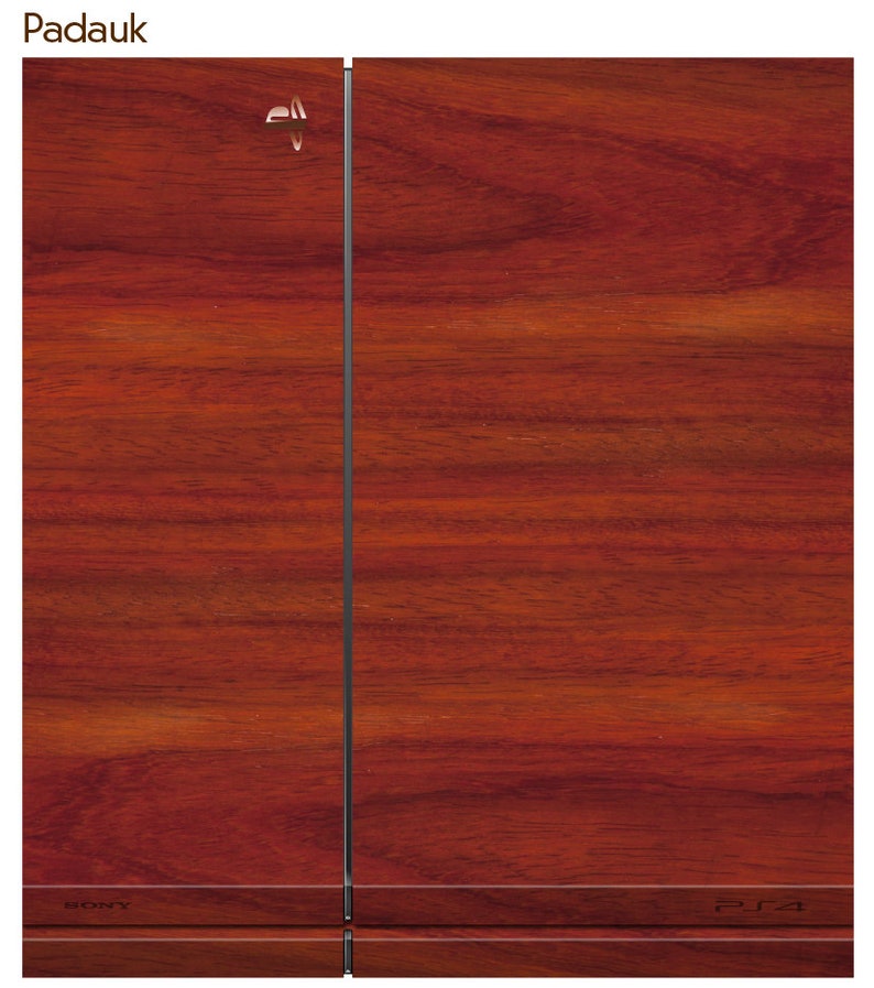 PS4 Original Console Real Wood Veneer Kit or Padauk Sony Playstation 4 Mahogany Walnut