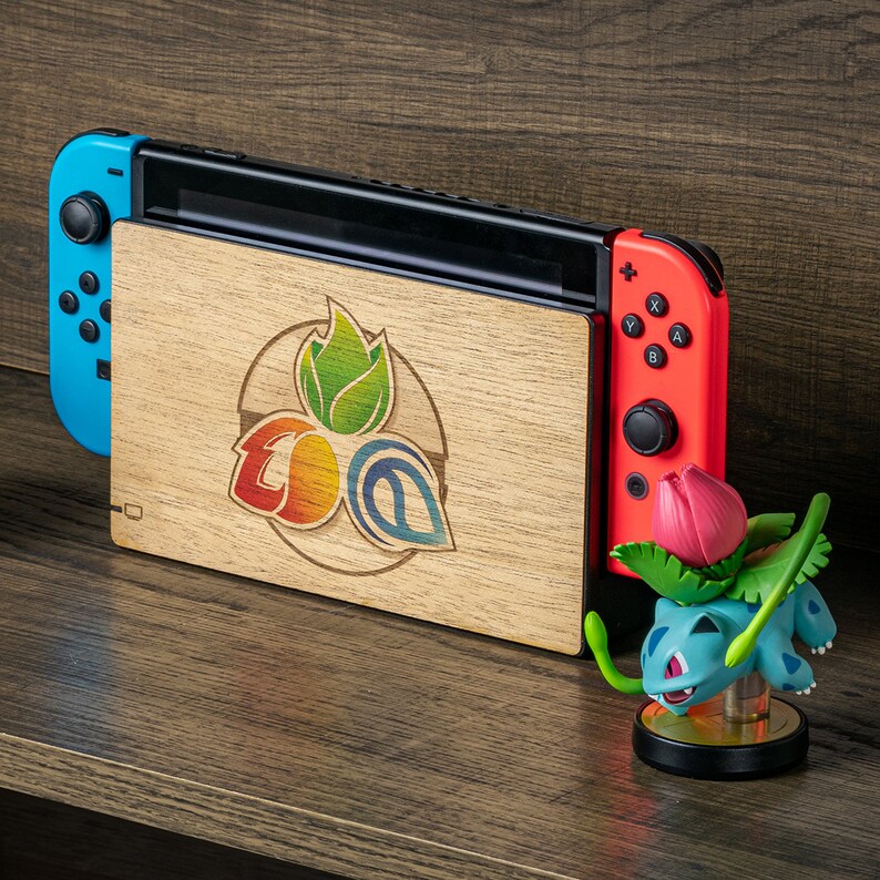 Nintendo Switch Dock Pokemon Real Mahogany Veneer Kit Laser Etsy
