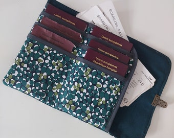 Pochette de voyage familiale, pochette pour 6 passeports