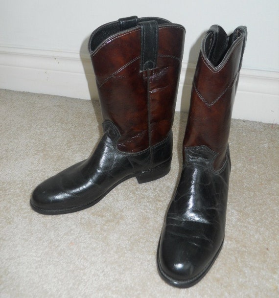 vintage cowboy boots women/'s 9.5 M B brown wrangler leather cowgirl 1970/'s