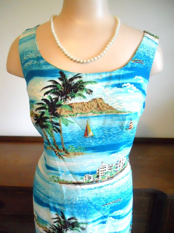 Vintage Hawaiian Style Long Dress ~ 1980's  Clues… - image 2