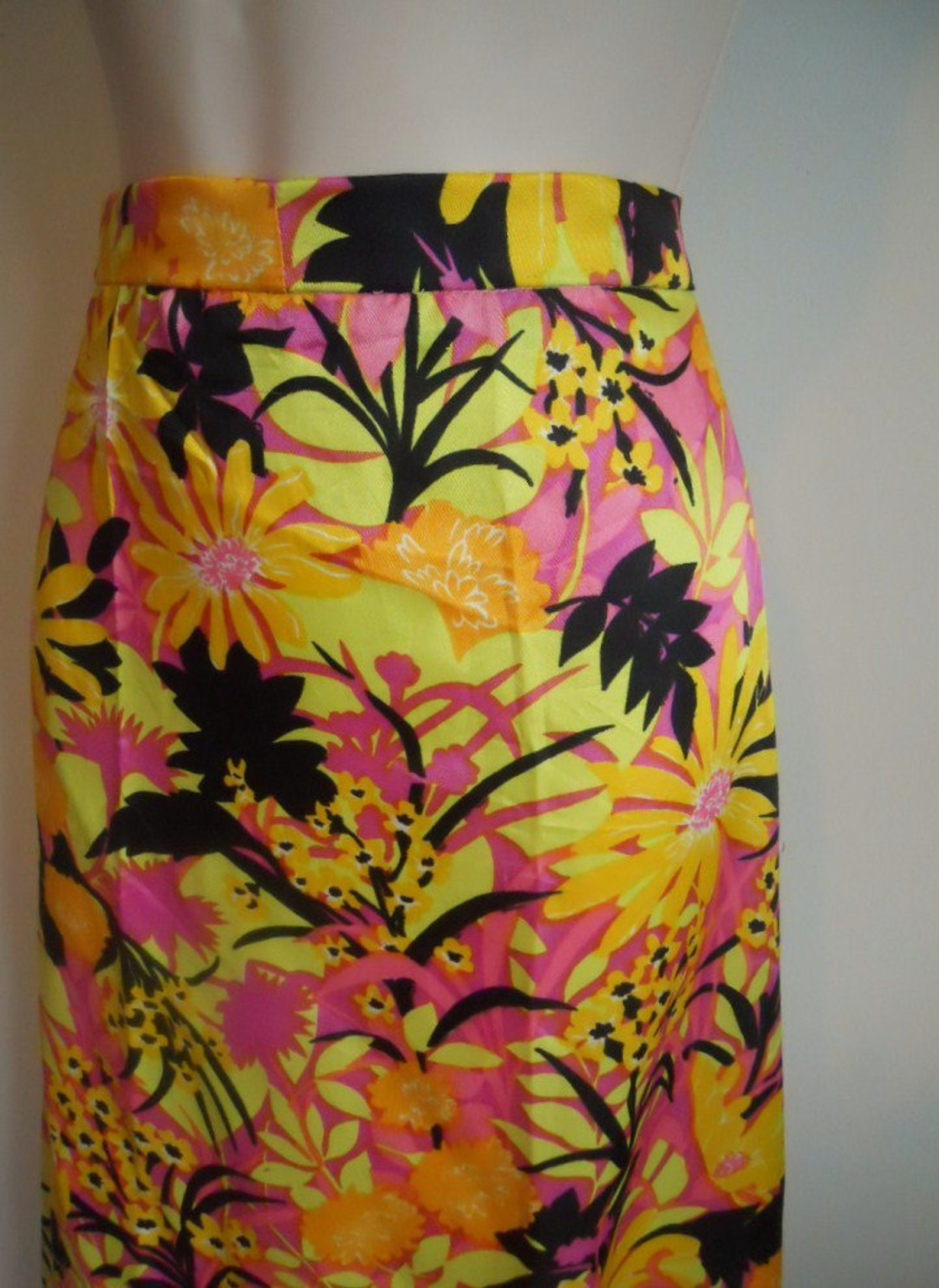 Vintage Tropical Long Floral Skirt 1980's Long Skirt - Etsy