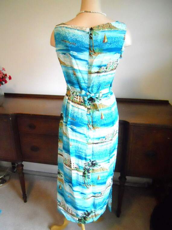 Vintage Hawaiian Style Long Dress ~ 1980's  Clues… - image 4