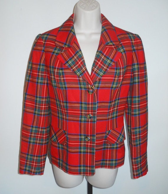 Vintage Plaid Blazer ~ 1970's Aljean of Canada ~