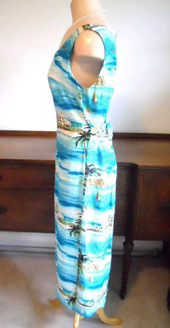 Vintage Hawaiian Style Long Dress ~ 1980's  Clues… - image 3