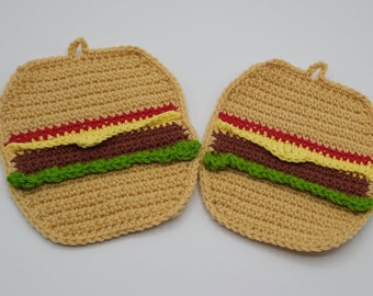 Fun cheeseburger themed hot pad / coaster