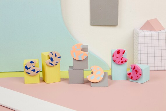 polymer clay studs