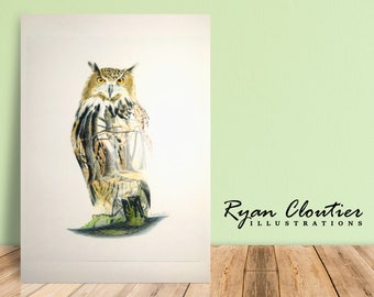 Woodland Owl Art Print