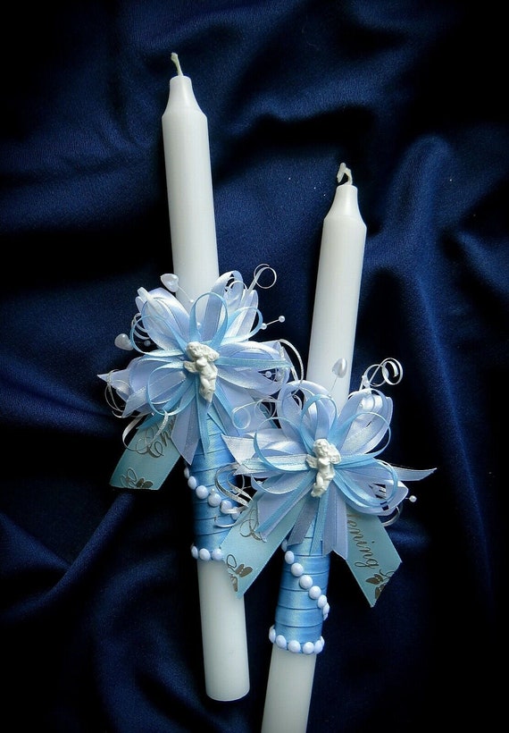 Christening Luxury Candle Baptism Ceremony First Holy Etsy