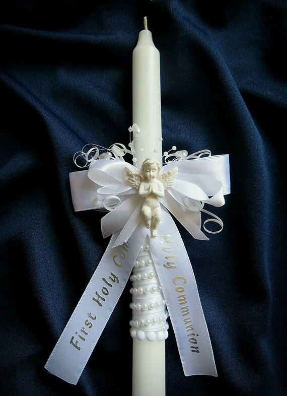 First Holy Communion Candle Church Candle 30 Cm Christening Etsy
