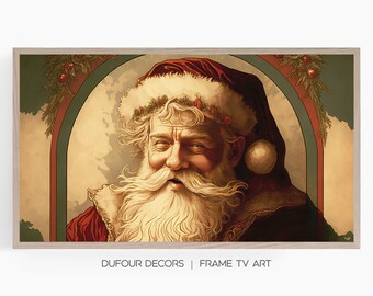 Samsung Frame TV Art, Jolly Santa Claus Vintage Style Painting, Saint Nick,Instant Download, Frame TV Art, Samsung Art TV, Digital Download