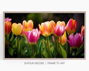 Colorful Spring Tulips, Samsung Frame TV Art, Vibrant Spring Flowers, Spring Wall Decor, Instant Download, Samsung Art TV, Digital Download