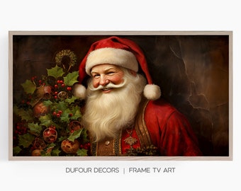 Jolly Santa Claus, Merry Christmas, Samsung Frame TV Art, Old Saint Nick, Instant Download, Frame TV Art, Samsung Art TV, Digital Download
