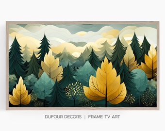 Abstract Lush Forest Landscape | Samsung Frame TV Art | Nature Wall Decor | Enchanted Wilderness Scenery | Digital Download | 4K Resolution