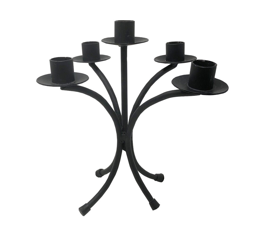 Vintage Black Metal Candlestick Holder Etsy