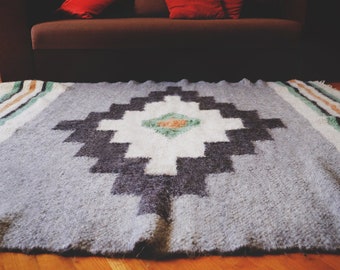 Hand Hooked Wool Rug: Scandinavian Nursery Decor 100x200cm