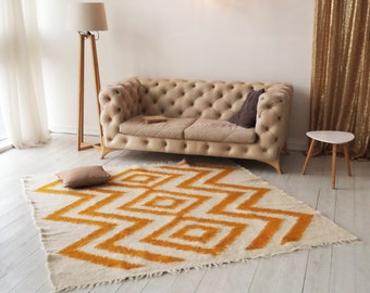 Handmade Hutsul Wool Rug: Geometric Design, Nursery Decor