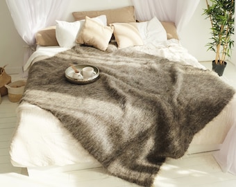 Wool blanket, Bedspread, Hand Knit Weighted Blanket
