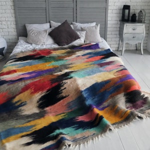 Wool blanket, Weighted blanket, Weighted blanket adult, Throw blanket, Bed coverlet, Housewarming gift, Easter gift, Knitted blanket image 3