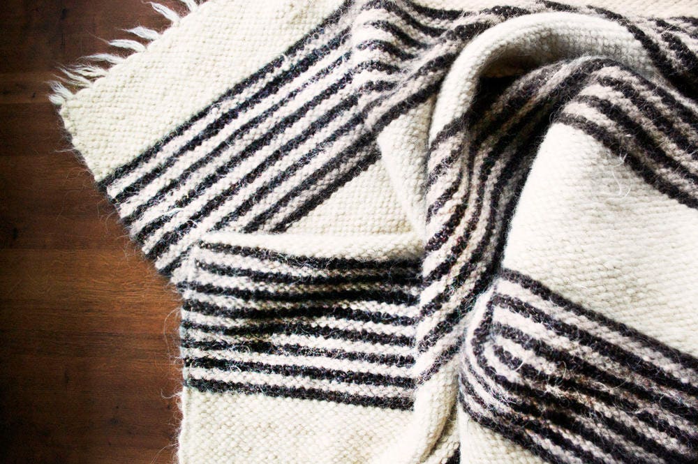 Rustic Wool Blankets Handwoven Organic Wool Blanket: Rustic Throw, Bedspread - Etsy