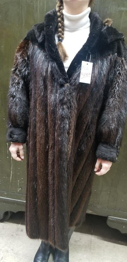 FullLength Sheared Beaver Fur Coat Etsy