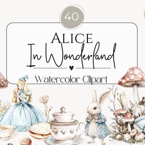 Alice im Wunderland Clipart | Alice Clip Art, Alice Clip Art Aquarell, Alice im Wunderland Clipart Bundle, transparente png, verrückter Hutmacher