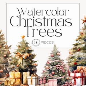 Christmas Tree Clipart | Watercolor Christmas, Christmas Tree png, Watercolor Winter Clipart, Transparent pngs, Commercial Use
