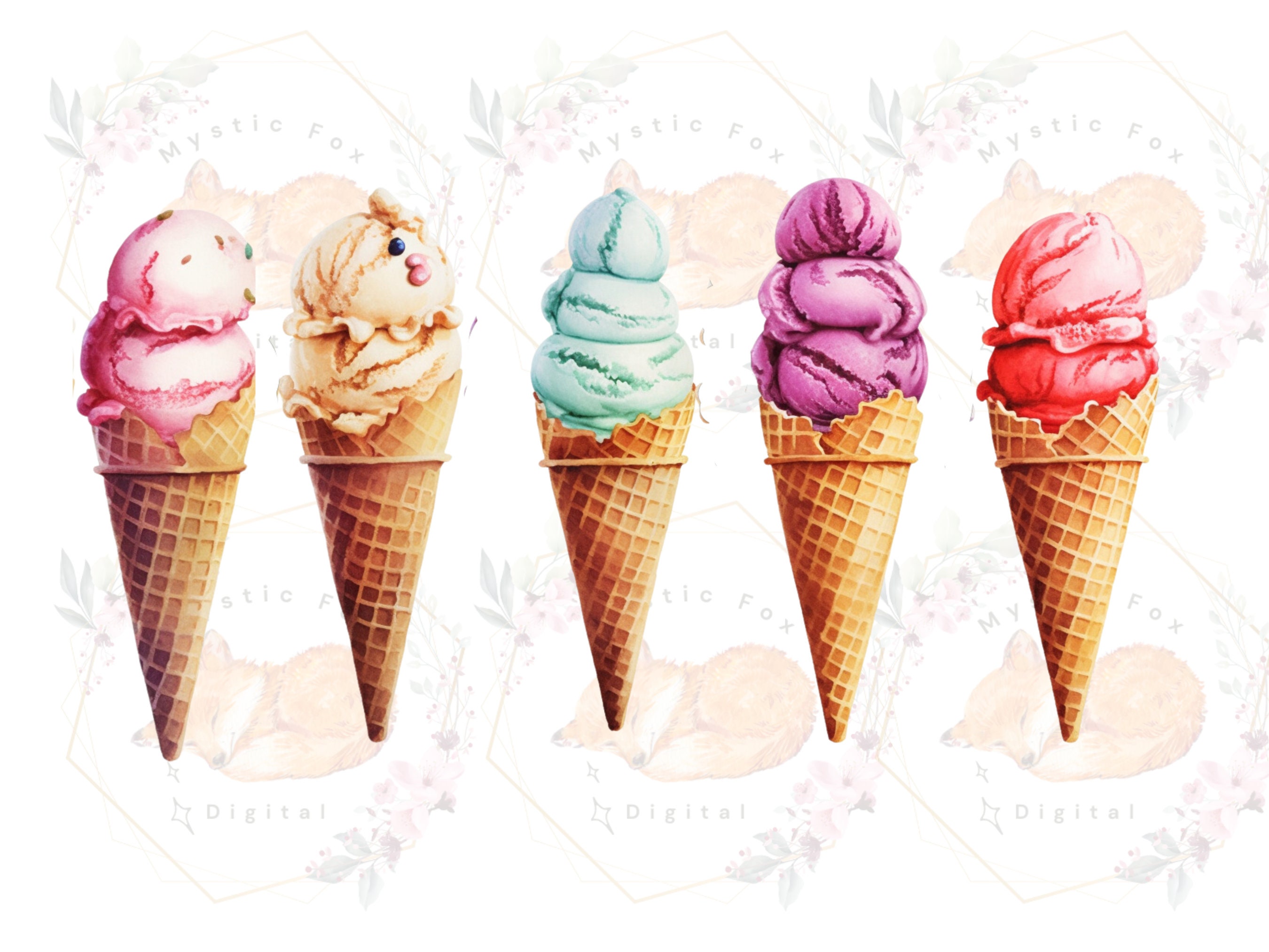 Ice Cream Clipart, Popsicle Clipart, Summer Treats Clipart Bundle, Ice ...
