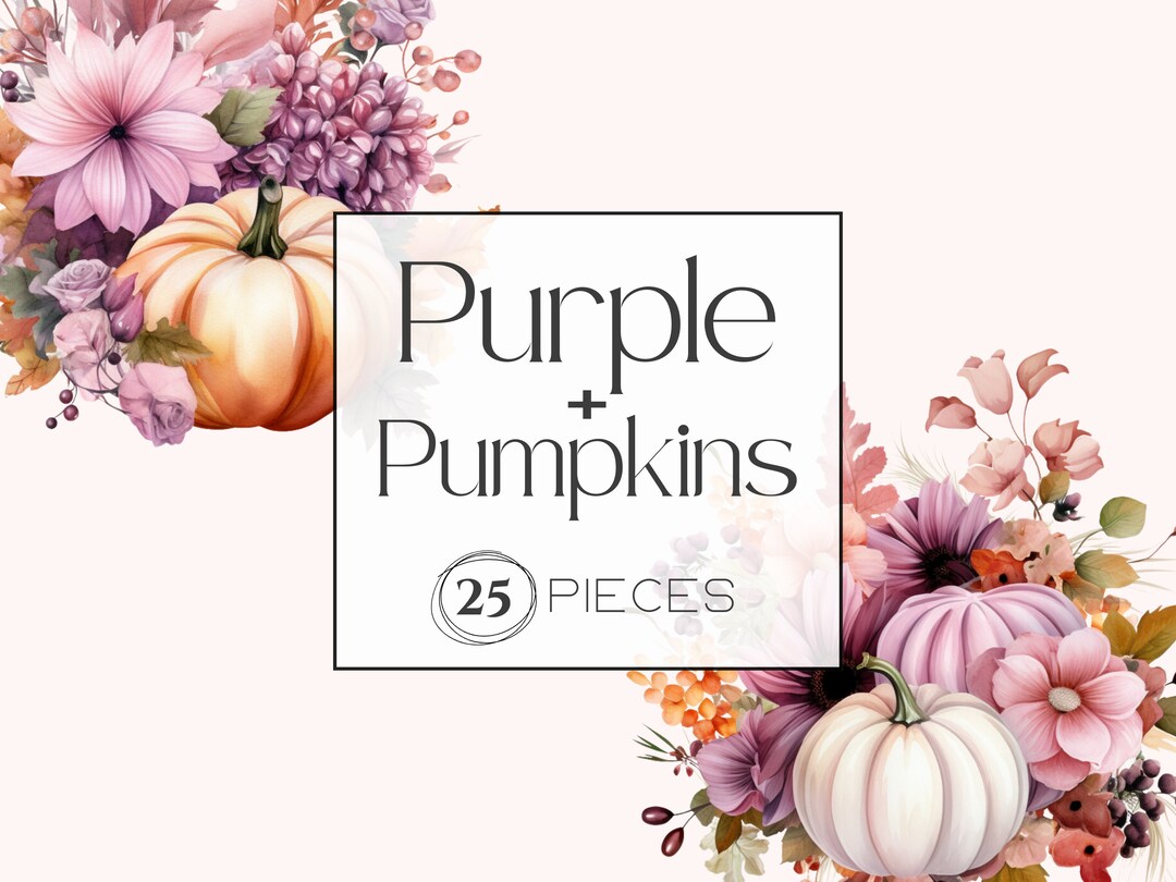 Watercolor Pumpkin Clipart | Floral Pumpkins, Autumn Flower Clipart ...