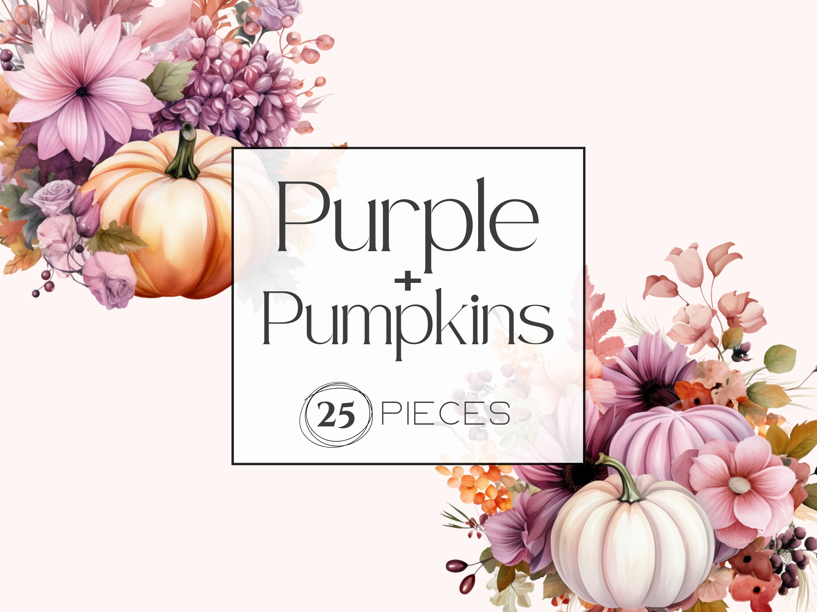 Watercolor Pumpkin Clipart | Floral Pumpkins, Autumn Flower Clipart ...