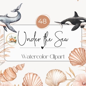 Meer Clipart | Aquarell Unter Meer Clipart, süße Fische Clipart, süße Ozean Tier Clipart, Ozean Clipart Bundle, transparente png